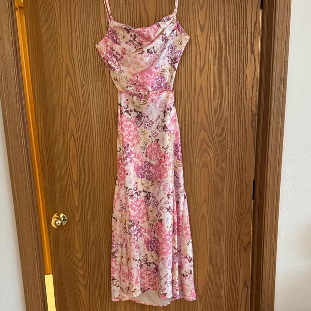 SHEIN Pink Floral Maxi Dress